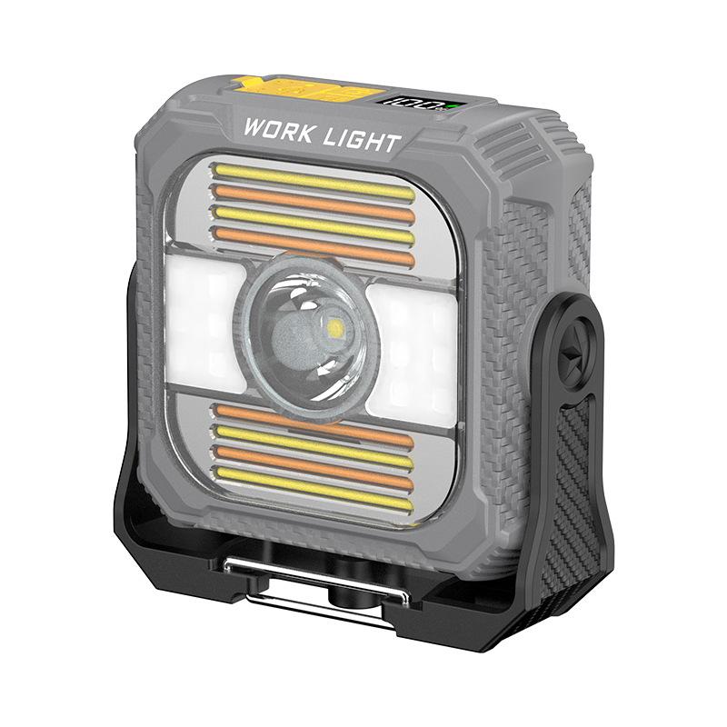 Solar outdoor camping light with ultra-long battery life, multifunctional COB work light, hook, magnetic flashlight