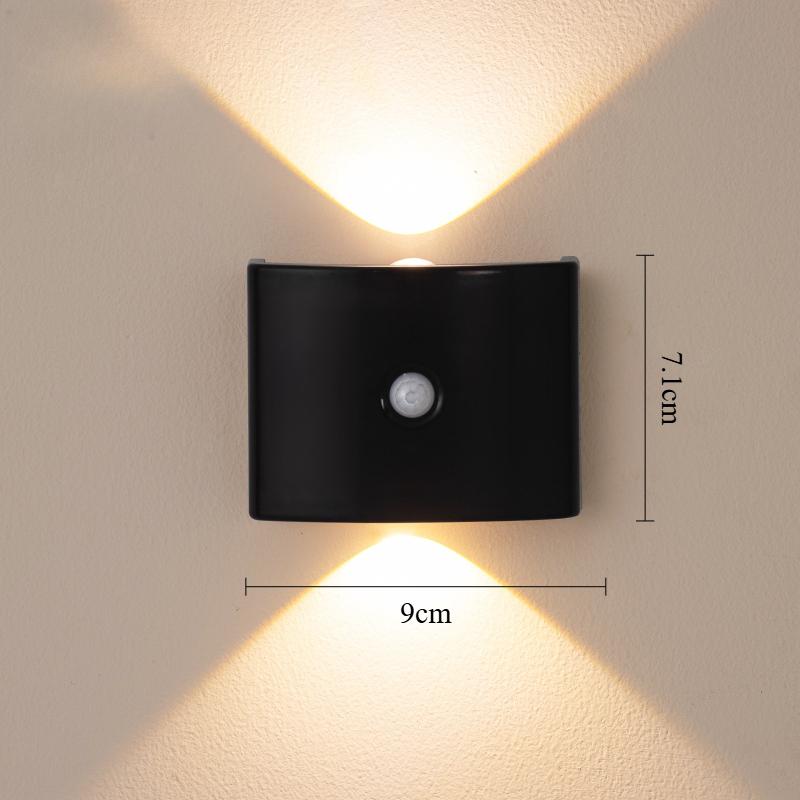 LED wall light with sensor, rechargeable magnetic spotlight attachment, decorative lighting for corridors and stairs