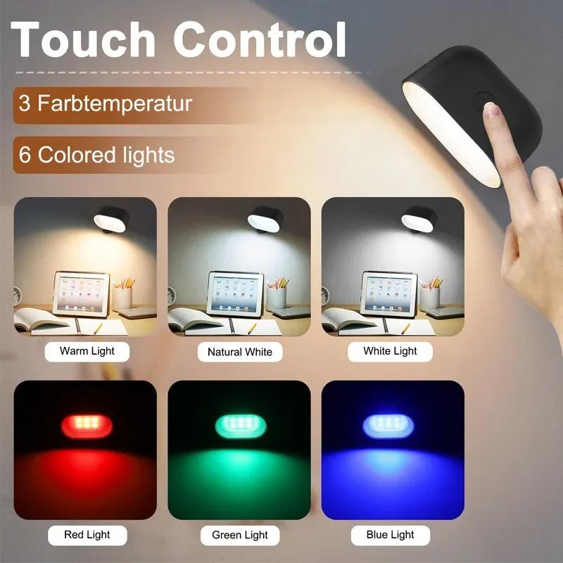 Wireless Magnetic LED Wall Light with Remote Control, Rechargeable, 360° Rotatable RGB Night Light