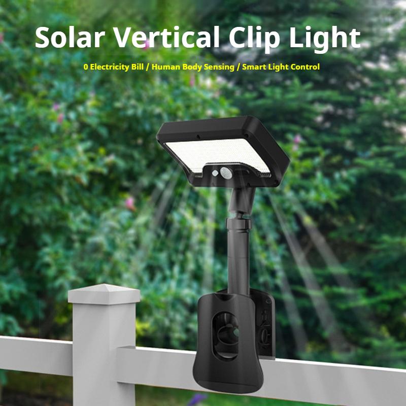 Solar-powered dual-use clip-on outdoor garden light for villa fences, landscape parks, lawns, yards, and path decoration lighting