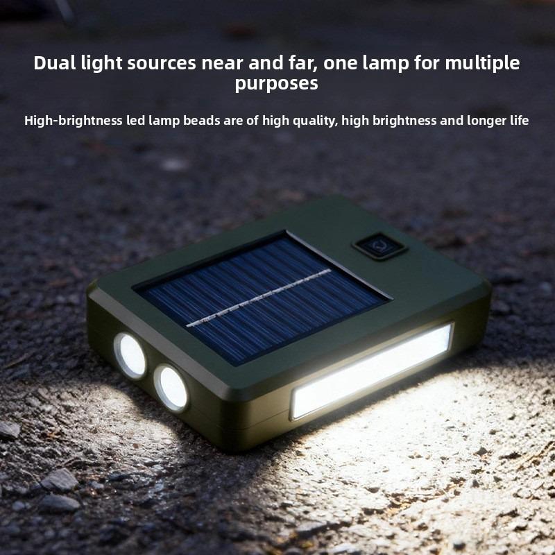 Solar charging outdoor lighting — powerful flashlight, household emergency light, portable mobile camping lamp (LED)