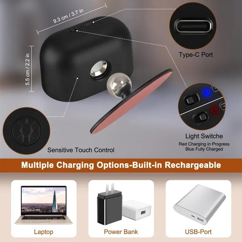 Wireless Magnetic LED Wall Light with Remote Control, Rechargeable, 360° Rotatable RGB Night Light