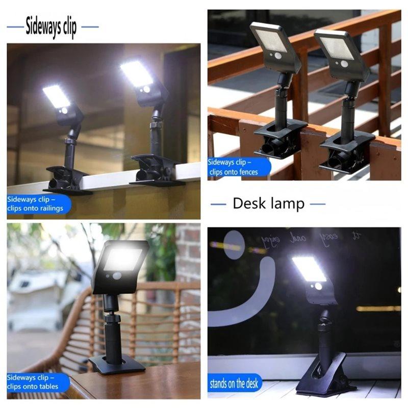 CHCH Solar Outdoor Lights, Motion Sensor, White Light, Waterproof, Clip-On Garden Lights, Clip-On Lights
