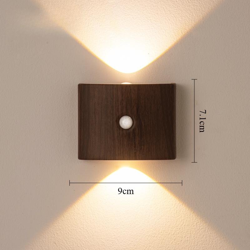 LED wall light with sensor, rechargeable magnetic spotlight attachment, decorative lighting for corridors and stairs