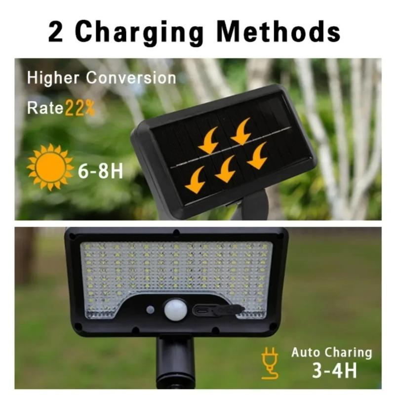 Solar Spotlight, 92 LEDs, Waterproof, Clip Light with Flexible Octopus Tripod, Safety Light, Fence Clip Light, Portable for Camping and Patio