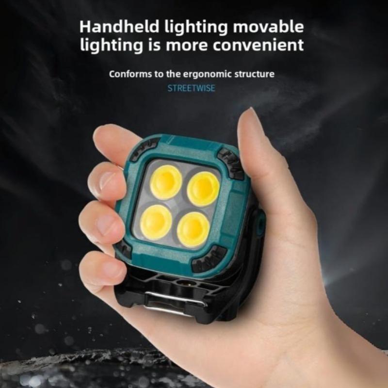 Magnetic Portable Work Light, Rechargeable LED Spotlight, Car Repair Light, Multi-Function Travel Light