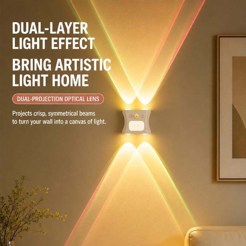 RGB Full Colour Human Sensor Ambient Wall Light No Drill Magnetic Installation Three Colour Temperature Remote Controlled Rechargeable Model Bedroom Hallway Corridor Decoration