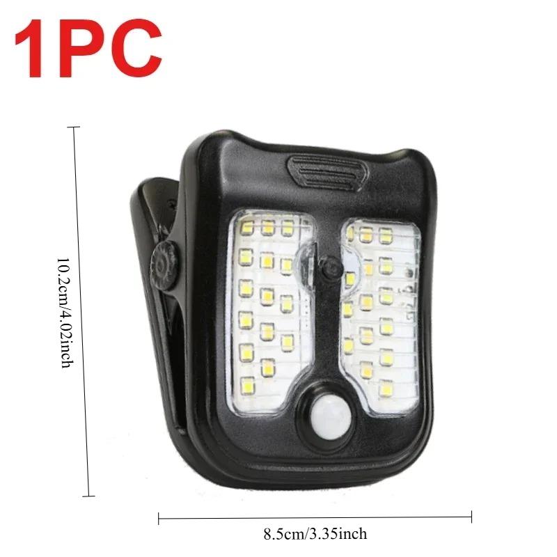 LED Solar Clip Light, Outdoor Waterproof, Motion Sensor, Rechargeable Camping Lamp for Garden Landscape Wall Decoration