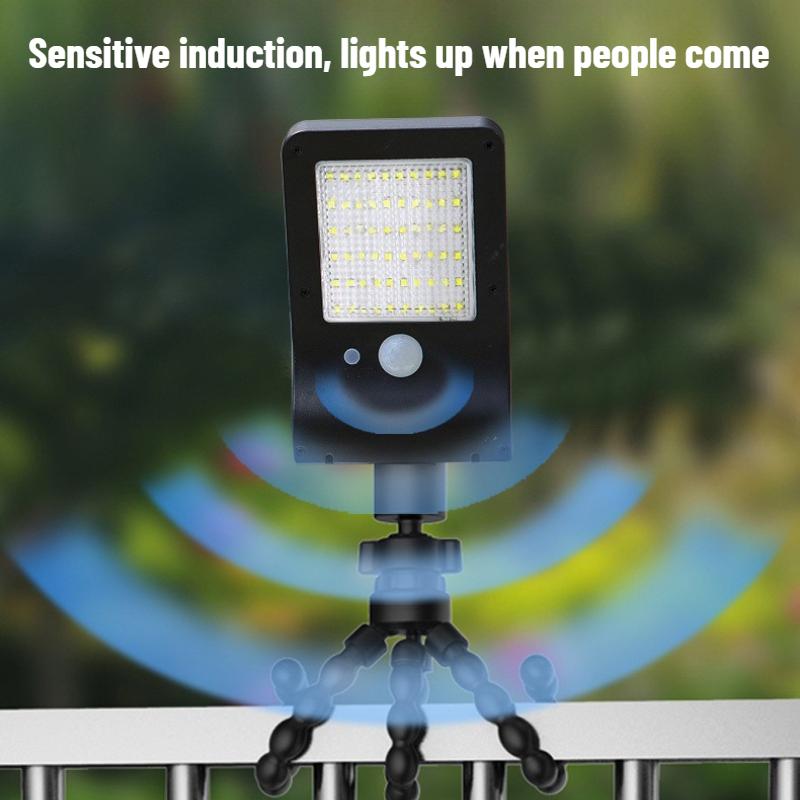 Solar sensor light, adjustable 360° head, yard/outdoor light, 1200 mAh battery, solar octopus light