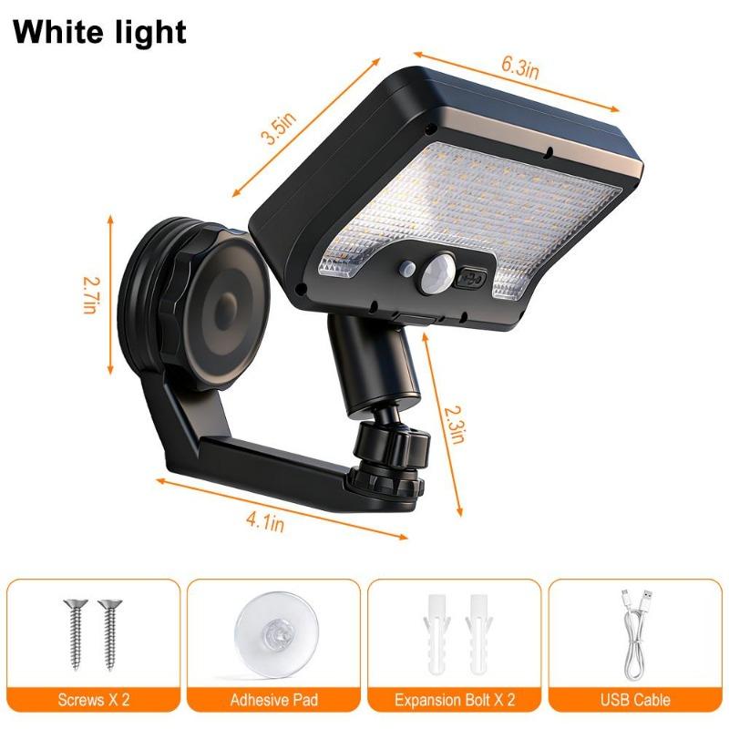 Solar Motion Sensor Light, 92 LEDs, 360° Foldable Camping Wall Light, Waterproof