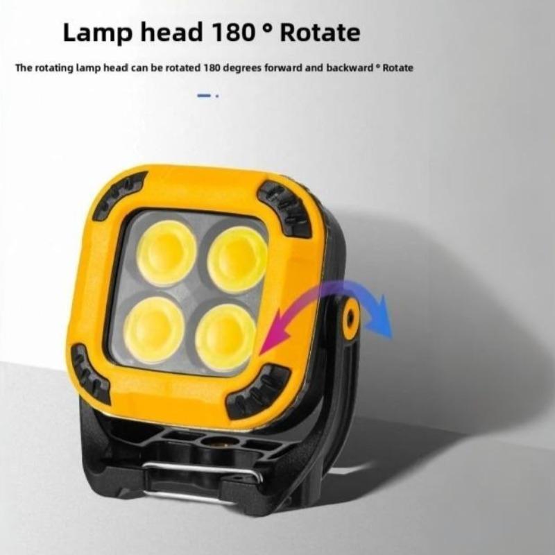 Magnetic Portable Work Light, Rechargeable LED Spotlight, Car Repair Light, Multi-Function Travel Light